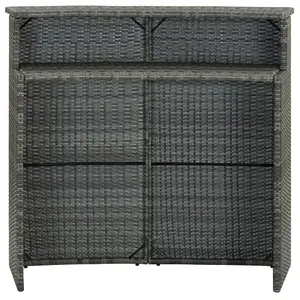 Berkfield Garden Bar Table Grey 120x55x110 cm Poly Rattan