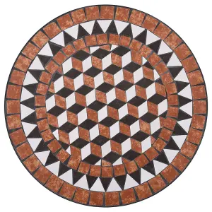 Berkfield Mosaic Bistro Table Brown 60cm Ceramic