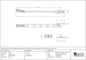 From The Anvil Polished Nickel 12 Inch Hinton Stay