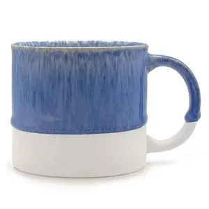 Scandi Home Set of 2 480ml Terra Fusion Cobalt Reactive Glazed Ceramic Mugs