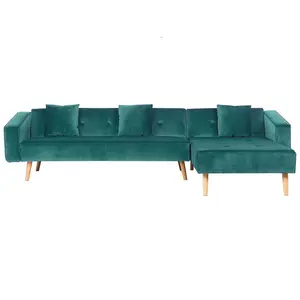 Corner Sofa VADSO Emerald Green Velvet Left Hand