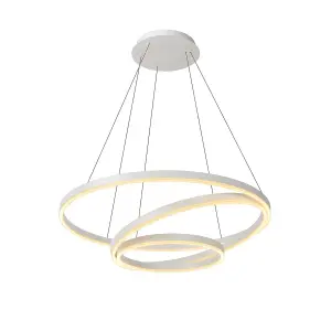 Lucide Triniti Modern Pendant Light 80cm - LED Dim. - 3000K - White