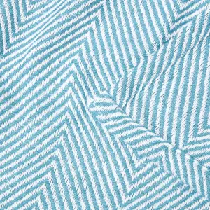 Homescapes Cotton Halden Chevron Teal Throw, 150 x 200 cm