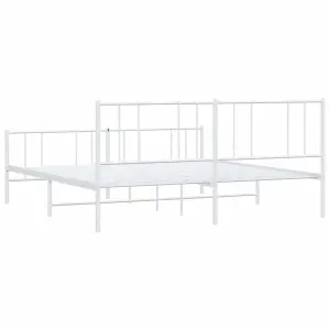 Berkfield Metal Bed Frame with Headboard and Footboard White 193x203 cm