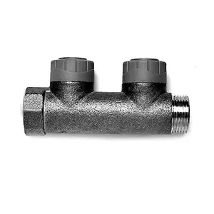 Polypipe PolyPlumb PB47152 15mm x 3/4 Inch 2 Port Brass Single Sided Manifold Unvalved - Single