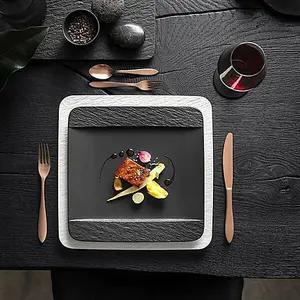 Villeroy & Boch Manufacture Rock Noire Square Flat Plate