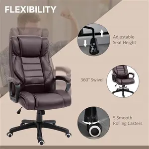 Portland Brown PU Leather Swivel Executive Office Chair