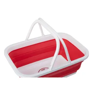 Maison by Premier Collapsible Red White Basket With Handles