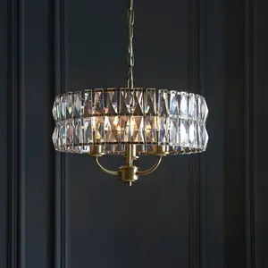 Luminosa Clifton 3 Light Multi Arm Lamp Ceiling Pendant Antique Brass