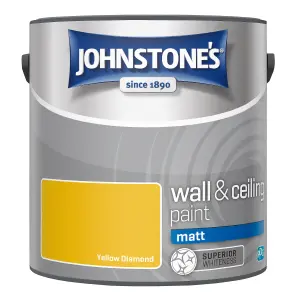 Johnstone's Wall & Ceiling Yellow Diamond Matt Paint - 2.5L