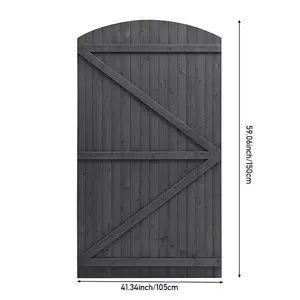 Grey Semi Braced Arch Top Strong Wooden Garden Gate with Latch  H 150cm x W 105cm