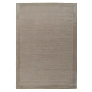 Modern Bordered Light Grey Textured Office Area Rug 160cm x 230cm