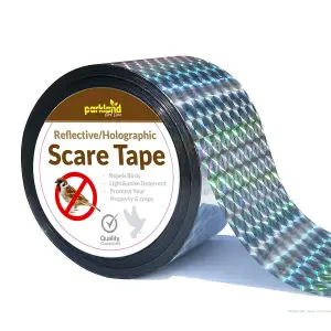 350ft Bird Repellent Scare Tape - Made From Stronger and Long Lasting Material - Uses Reflected Light And Sound To Repell Birds