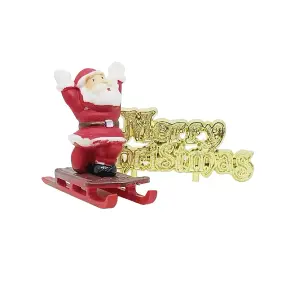 Anniversary House Santa Sleigh Christmas Cake Topper (Pack of 2) Red/Gold (One Size)