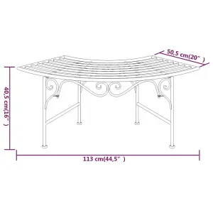 Berkfield Tree Bench 113 cm Black Steel