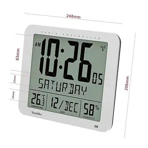 Large Radio Controlled Wall Clock with Large 3.27 inches Time digits