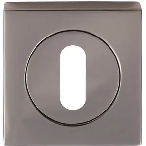 Square Lock Profile Escutcheon 51 x 51mm Concealed Fix Black Nickel