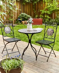 Set of 2 Garden Chairs CARPINO Metal Black