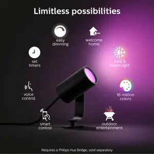 Philips Hue Lily Outdoor Spotlight Base Kit with Bridge Starter kit