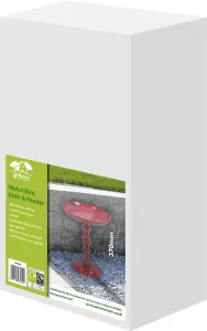 Outdoor Garden Free Standing Weatherproof Easy Assemble Red Pedestal Bird Bath