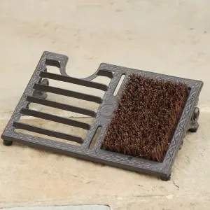 Cast Iron Free Standing Outdoor Garden Boot Brush and Scraper