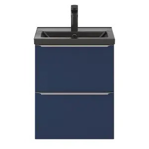 GoodHome Imandra Slimline Matt Blue Wall-mounted Bathroom Cabinet (H) 600mm (W) 500mm