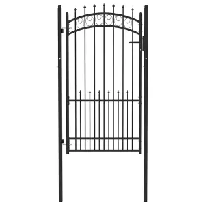 Berkfield Fence Gate with Spikes Steel 100x175 cm Black