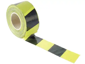 Faithfull 002570500BYTB Barrier Tape 70mm x 500m Black & Yellow FAITAPEBARBY