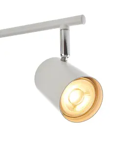 Luminosa Arezzo 4 Light Spotlight Bar Matt White, Chrome Plate, GU10