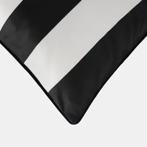 4 Pack Stripe Matte Velvet Cushion Covers, Mono - 45 x 45cm