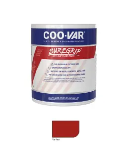 CooVar Suregrip Anti Slip Floor Paint - Tile Red - 2.5 Litre