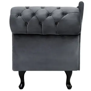 Right Hand Chaise Lounge Velvet Grey NIMES