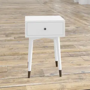 1 Drawer Bedside Table White