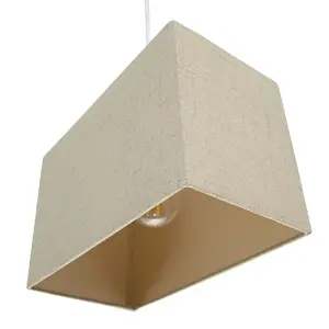 Contemporary and Sleek Taupe Linen Fabric Rectangular Lamp Shade 60w Maximum