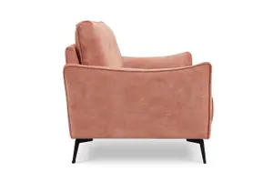 Kensington 3 Seater Velvet Sofa, Blush Pink Velvet