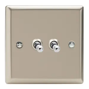 Varilight 2-Gang 10A 1- or 2-Way Toggle Switch Satin