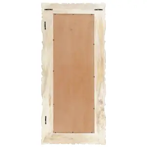 Berkfield Mirror White 110x50 cm Solid Mango Wood