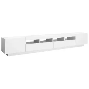 Berkfield TV Cabinet with LED Lights White 260x35x40 cm