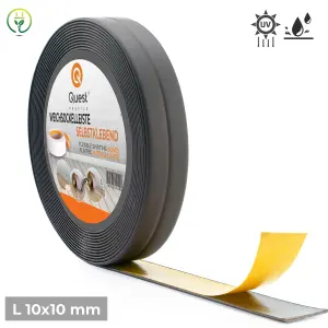 Pvc skirting board trim self-adhesive flexible 800-10 - 5m roll 10x10mm graphite