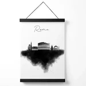 Rome Watercolour Skyline City Medium Poster with Black Hanger