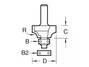 Trend 46/17 x 1/2 TCT Bearing Guided Ovolo & Round Over 19.1mm Radius