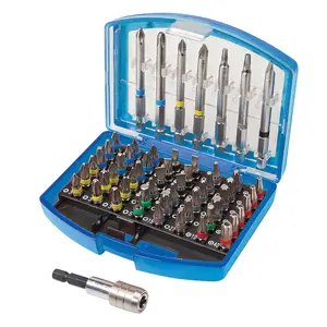 56 Piece Colour Coded Screwdriver Bit Set Hex Shank Pozi Philips TORX Security