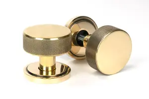 From The Anvil Aged Brass Brompton Mortice/Rim Knob Set (Art Deco)