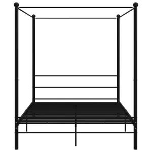 Berkfield Canopy Bed Frame Black Metal 160x200 cm