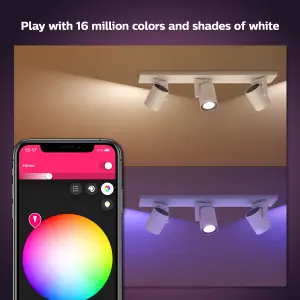 Philips Hue White and Colour Ambiance Argenta Triple Spotlight Ceiling Light