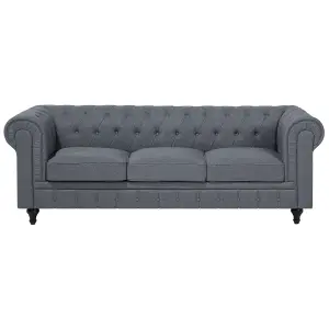 Left-Hand Corner Sofa CHESTERFIELD Grey Fabric Left Hand