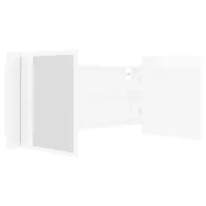 Berkfield LED Bathroom Mirror Cabinet High Gloss White 100x12x45cm