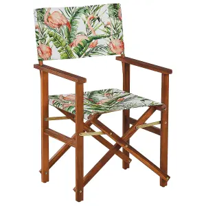 Set of 2 Garden Chairs CINE Acacia Wood Dark Wood