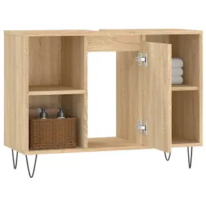 Berkfield Bathroom Cabinet Sonoma Oak 80x33x60 cm Engineered Wood