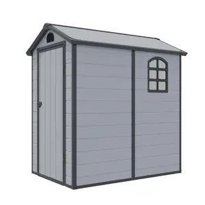 Rowlinson Airevale 4X6 Plastic Apex Shed Light Grey with Foundation Kit